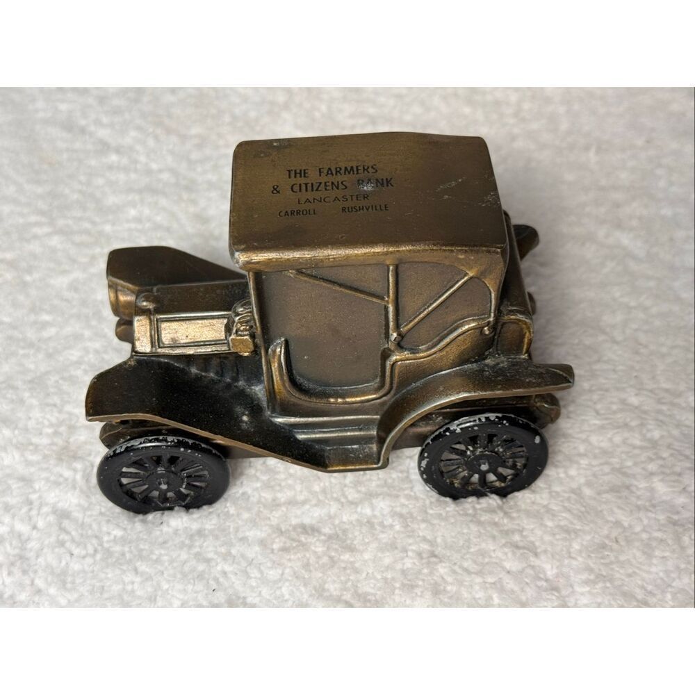 Vintage Banthrico 1908 Buick Die Cast Metal Car Coin Bank